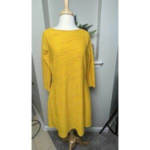 Gianni Bini Women's Fitted Dress Size Large (L) 3/4 Sleeve Marigold Yellow